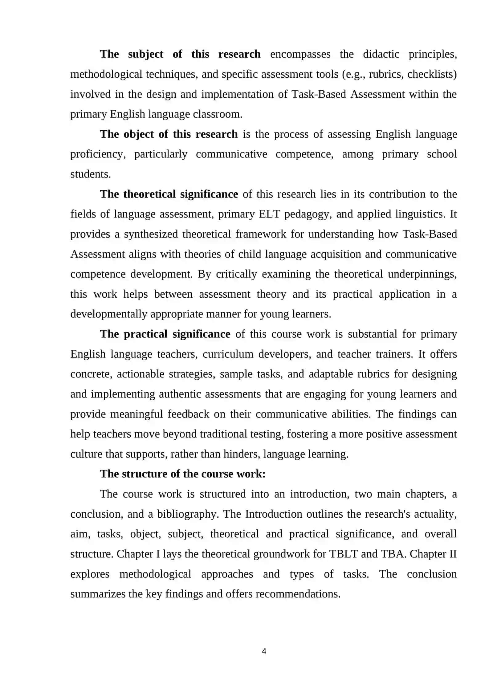 TASK-BASED ASSESSMENT IN THE PRIMARY ENGLISH LANGUAGE CLASSROOM 4