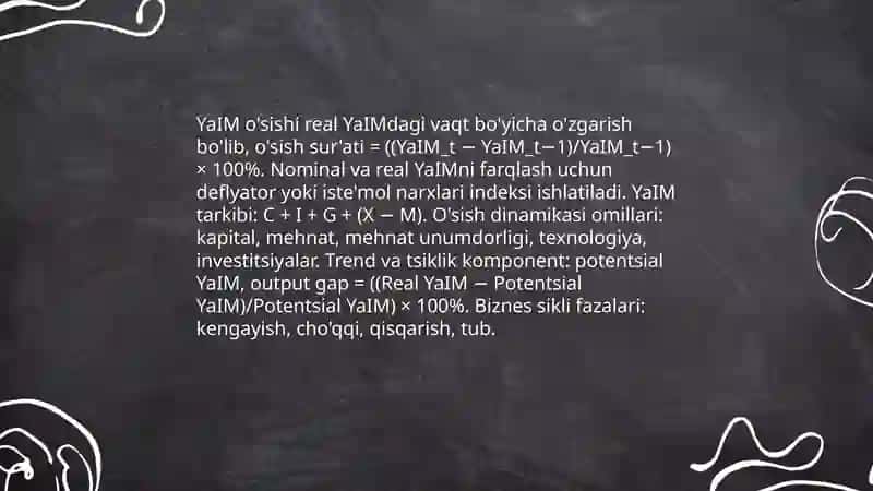 Yalpi ichki mahsulot (YaIM) va uning hisoblash usullari 4
