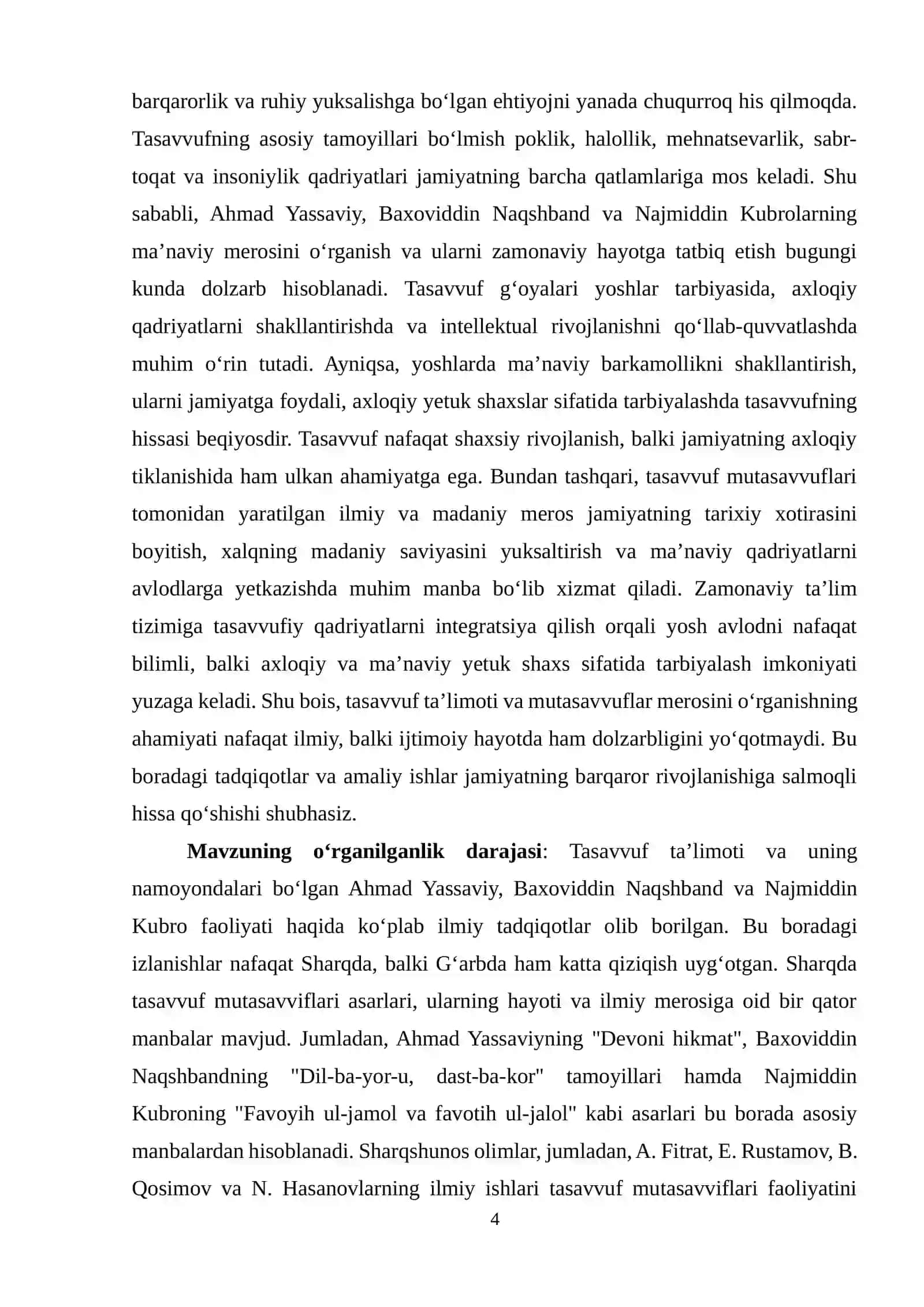 O‘rta Osiyoning buyuk mutasavvuflar va ularning ilmiy merosi 4