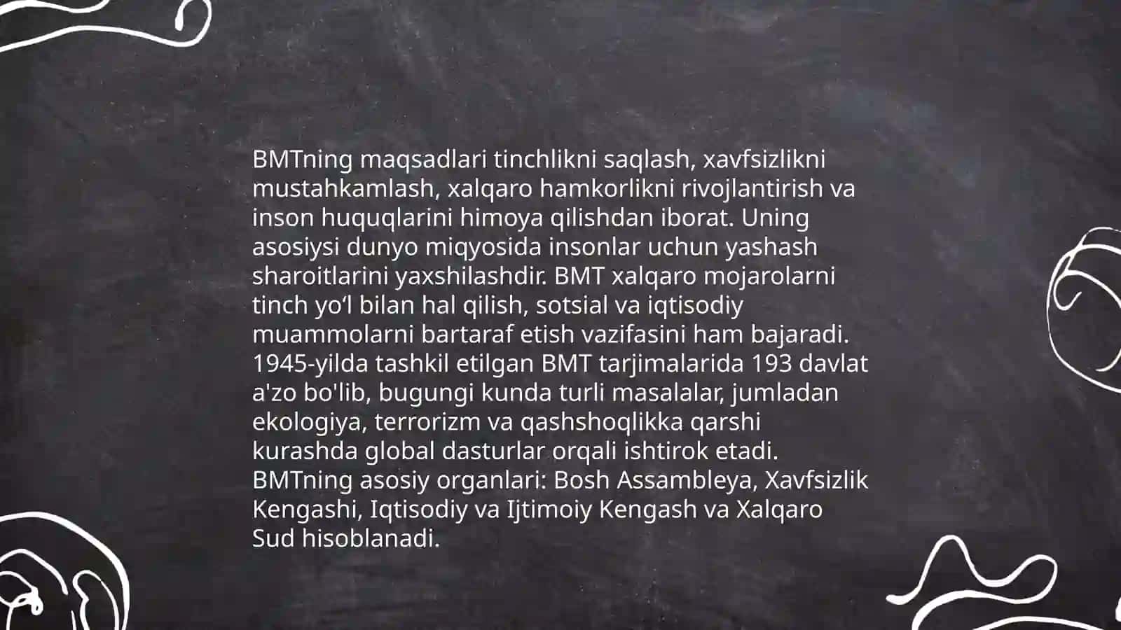 Birlashgan Millatlar Tashkiloti (BMT) 4