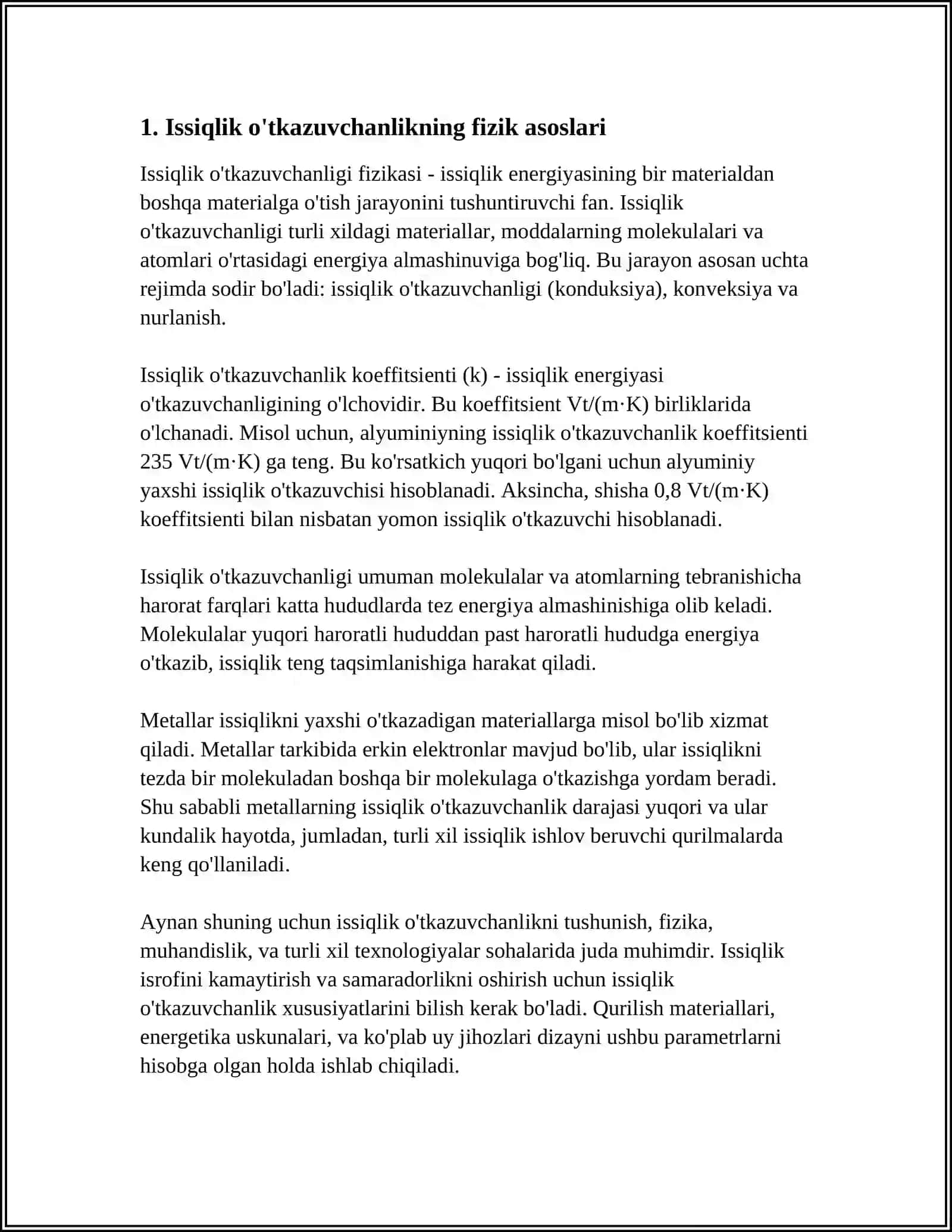 ISSIQLIK O‘TKAZUVCHANLIK TURI 4