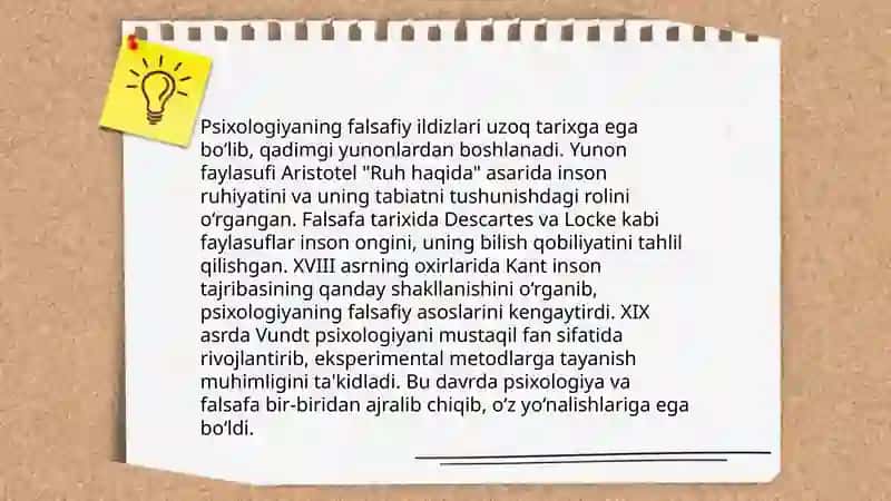 Psixologik maktablarning vijudga kelish tarixi 4