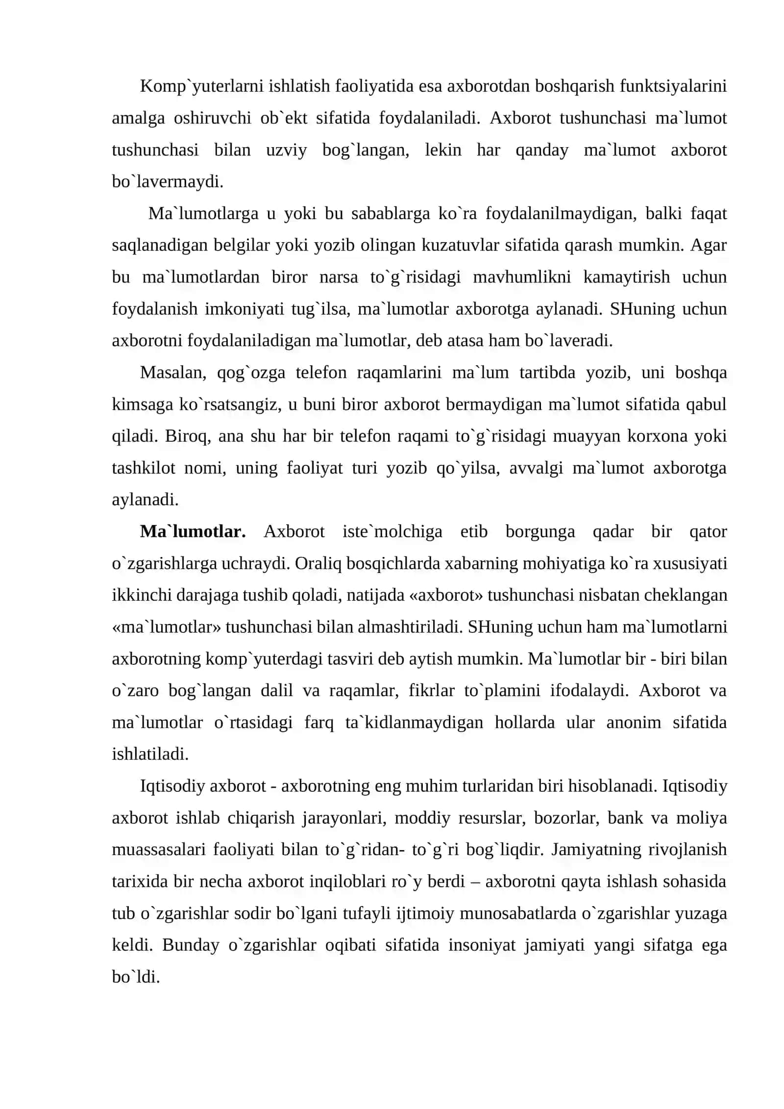Axborot tizimlari va texnologiyalari 4