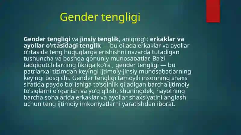 Ayollar huquqlari va Gender tengligi 4