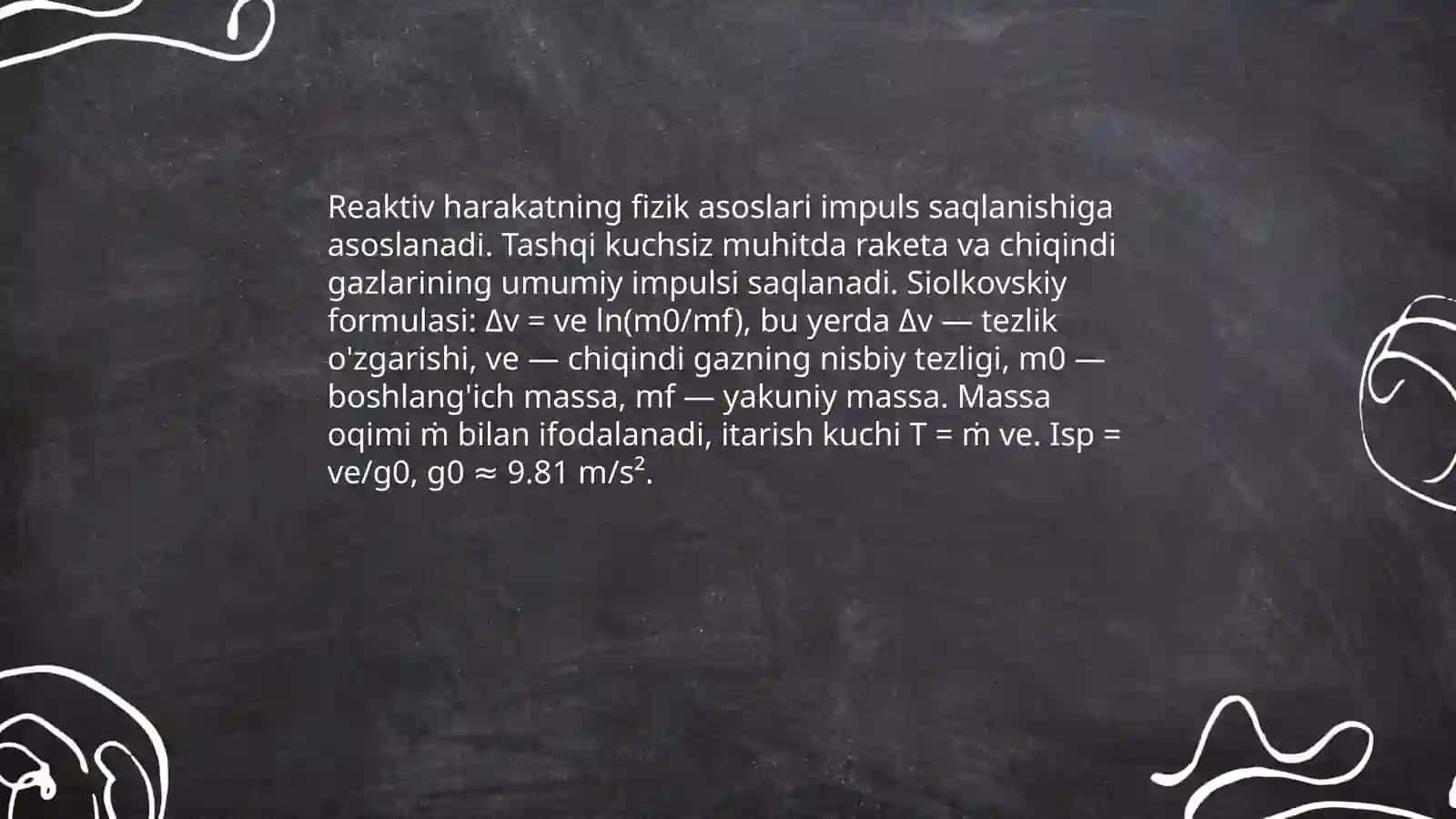 Siolkovskiy formulasi 4