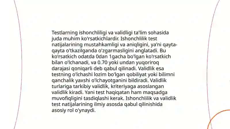 Psixologik testlar va ularning ishonchliligi 4