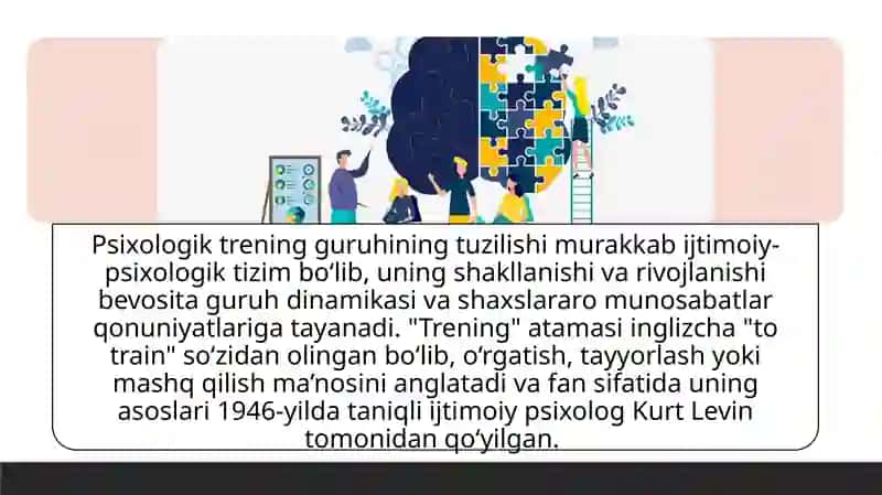 Guruhiy treninglarning tashkiliy- uslubiy jihatlari 4