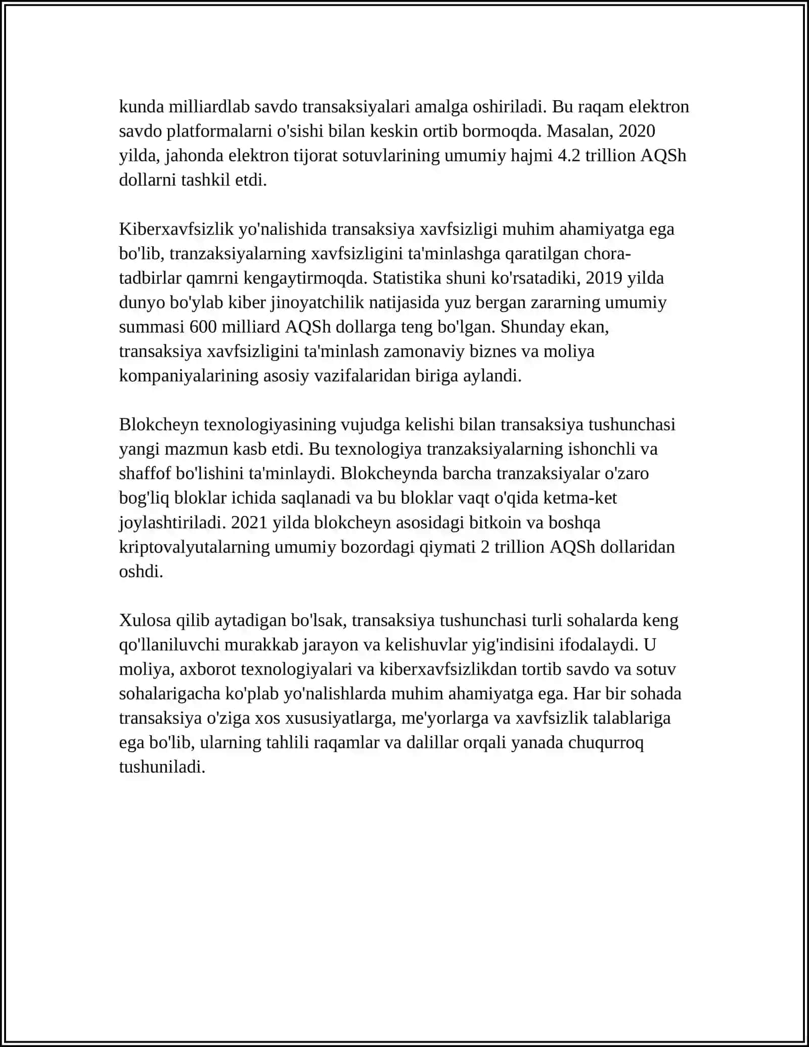 TRANSAKSIYALAR VA TRANSAKSION XARAJATLAR 4
