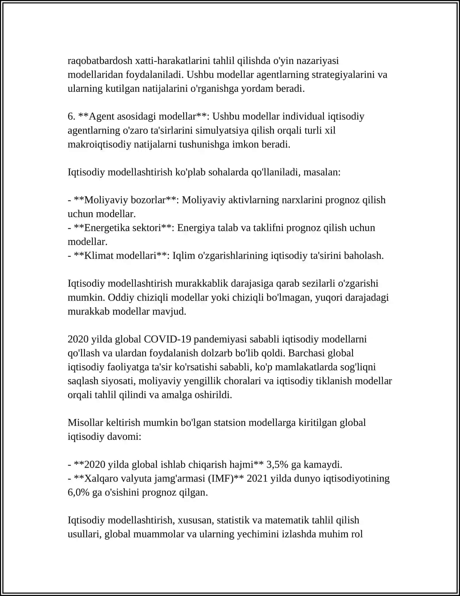 Iqtisodiy modellashtirish 4