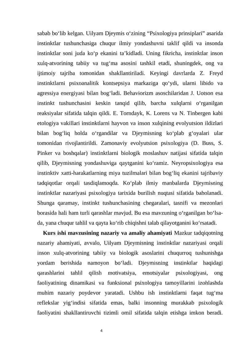 U. Djeymisning instinktlar nazariyasi 4