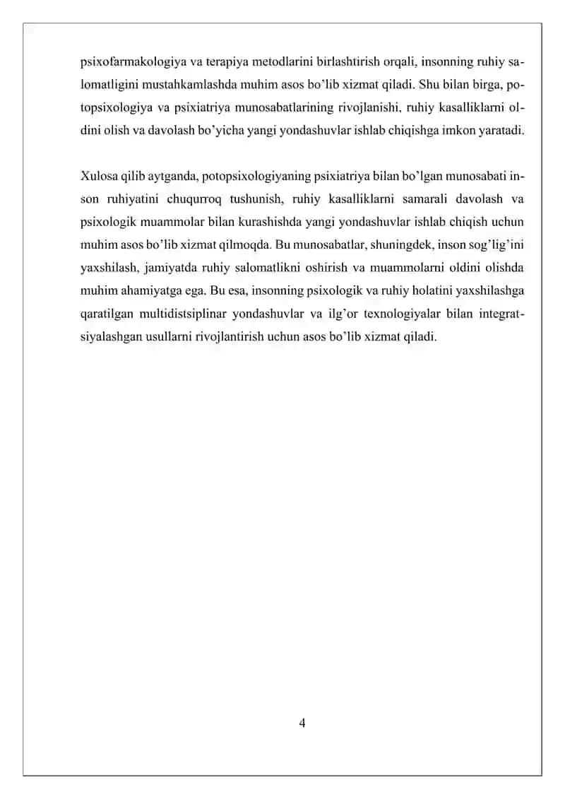 Potopsixologiya va Psixiatriya Munosabatlari 4