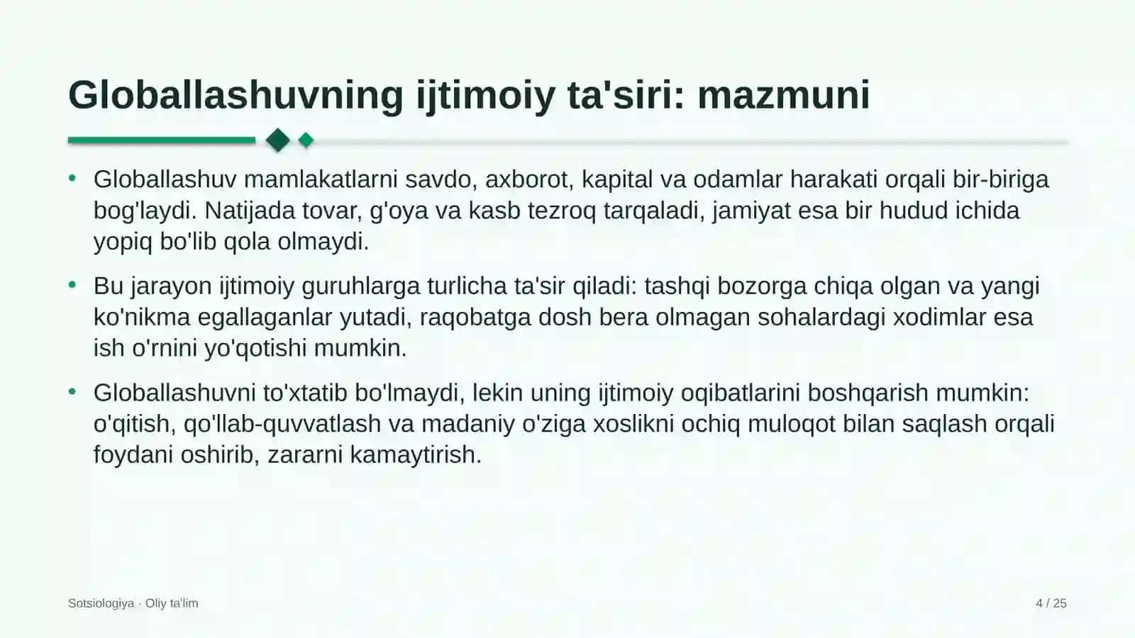 Butik-mehmonxonalarda globallashuvning ijtimoiy ta'siri 4
