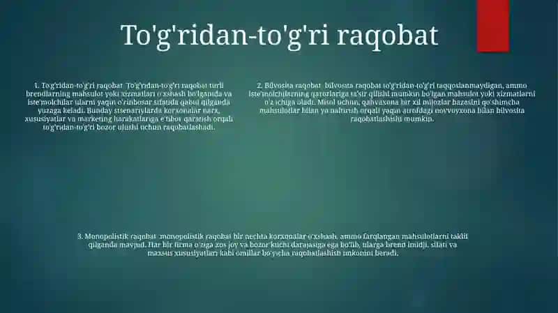 Raqobat Turlari Va Shakllari 4