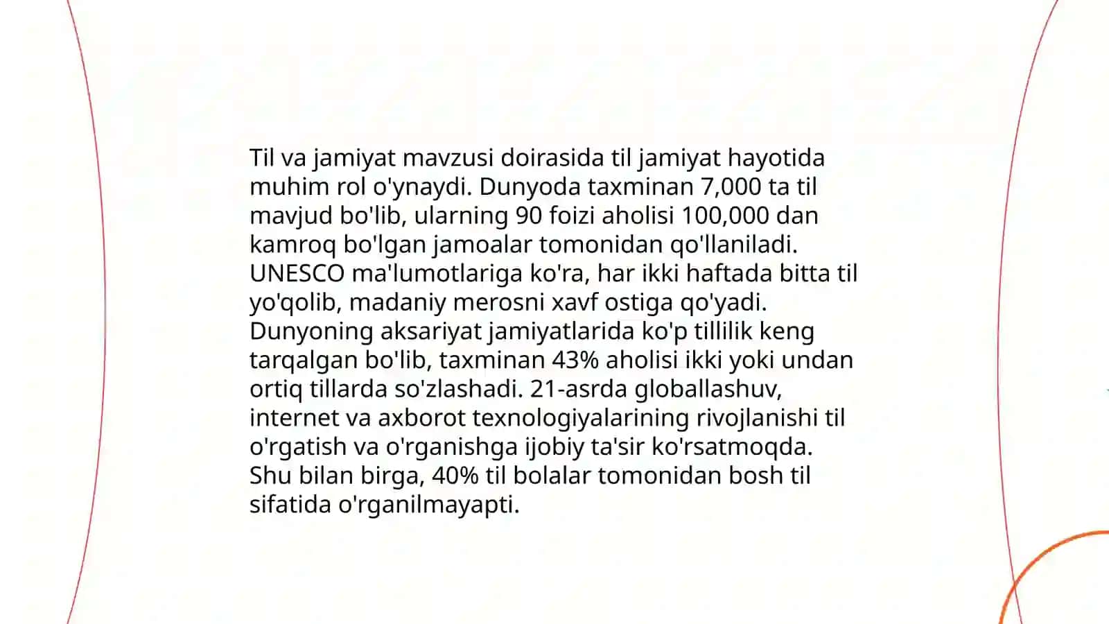 Tilning mohiyati va qurilishi.Jahon tillarining tasnifi(klassifikatsiyasi) 4