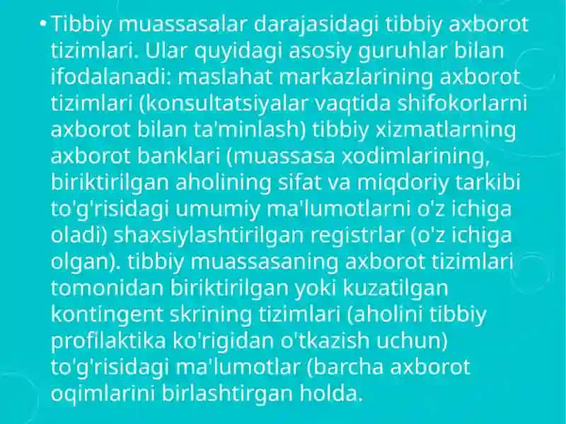 ZAMONAVIY  TIBBIYOT TEXNOLOGIYALARI 4
