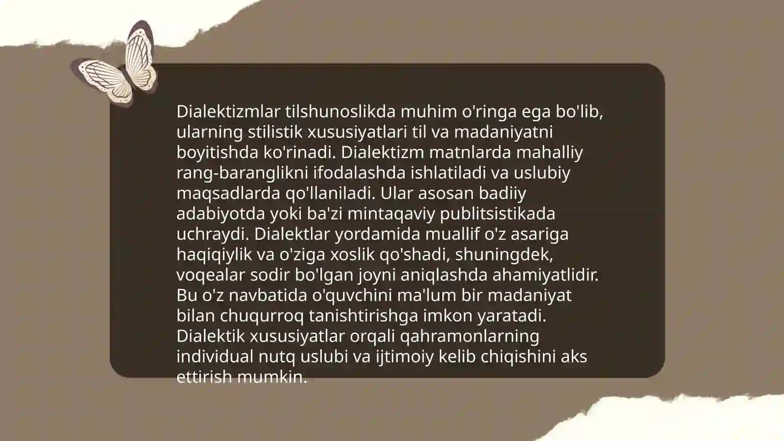 Adabiy tilga dualektizmlarni olib kirish yo'llari 4