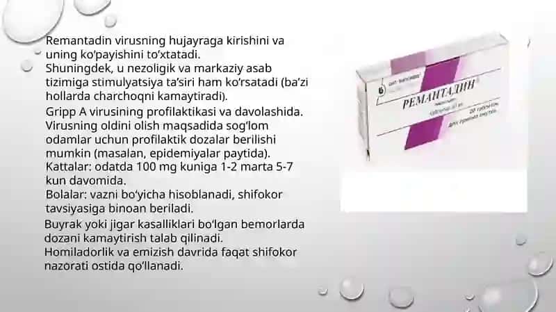 VIRUSLARGA QARSHI DORILAR (Antiviral vositalar) 4