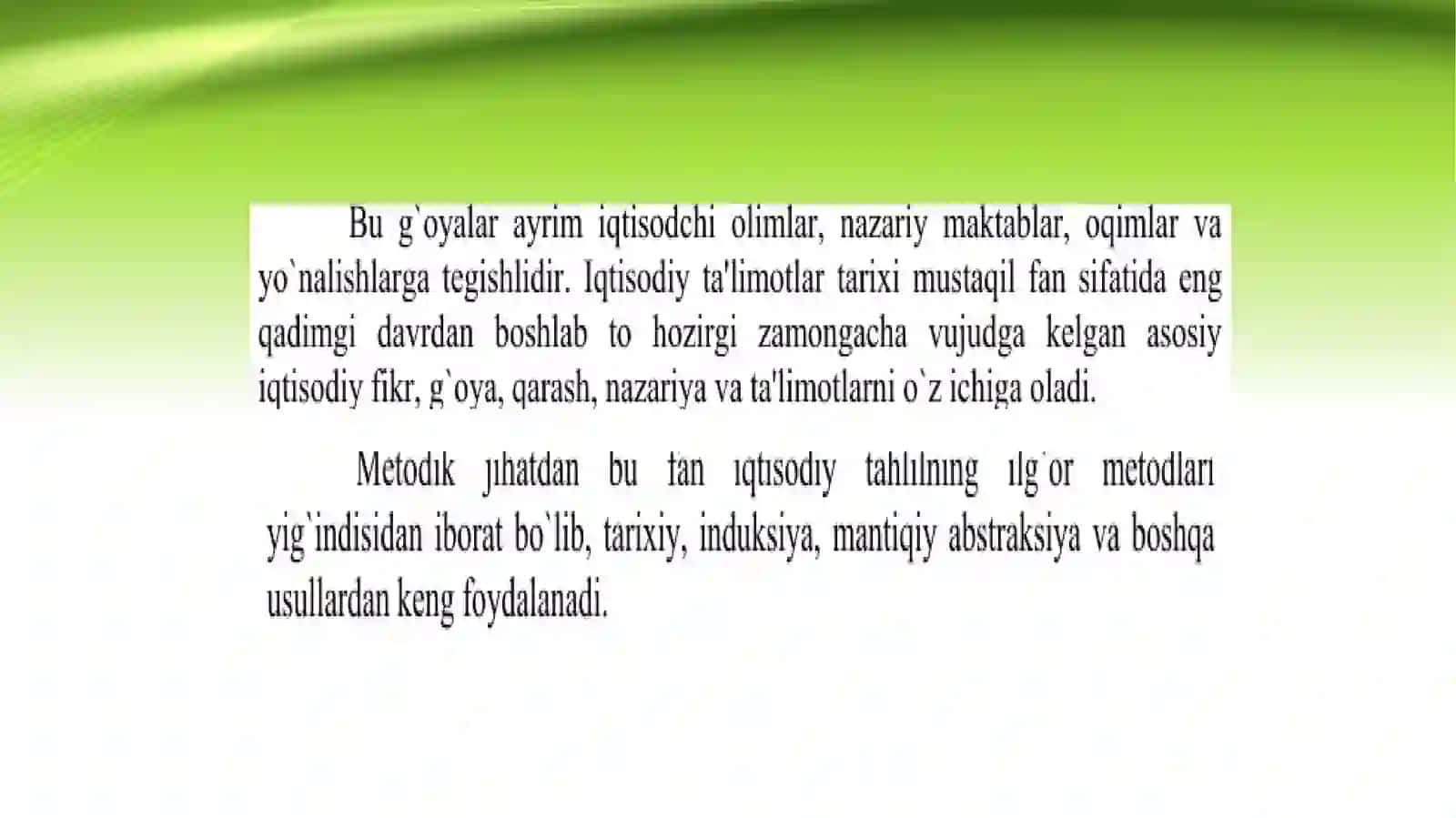 Иқтисодий таълимотлар тарихи 4