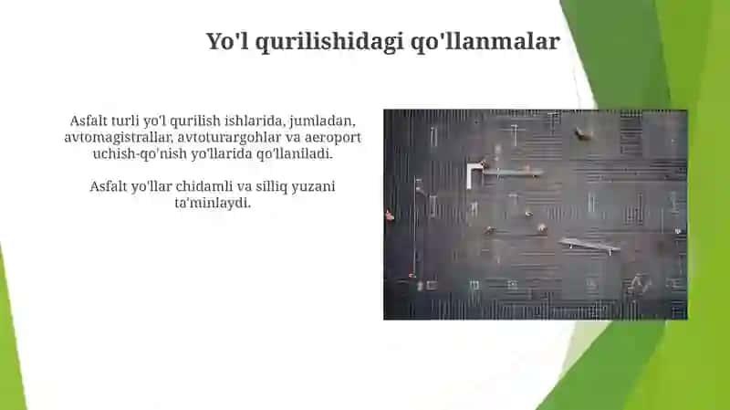 Asfalt Yo'l Qoplamalari Kirish 4