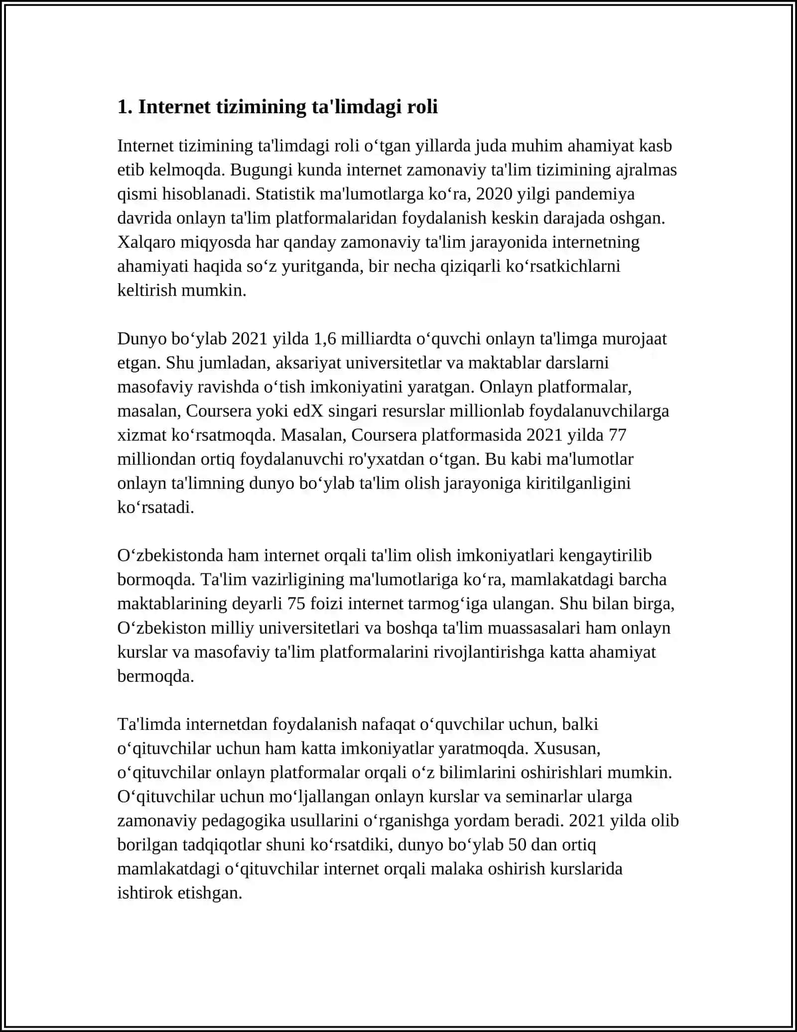 INTERNET TIZIMI VA UNDAN TA'LIM TIZIMIDA FOYDALANISH 4