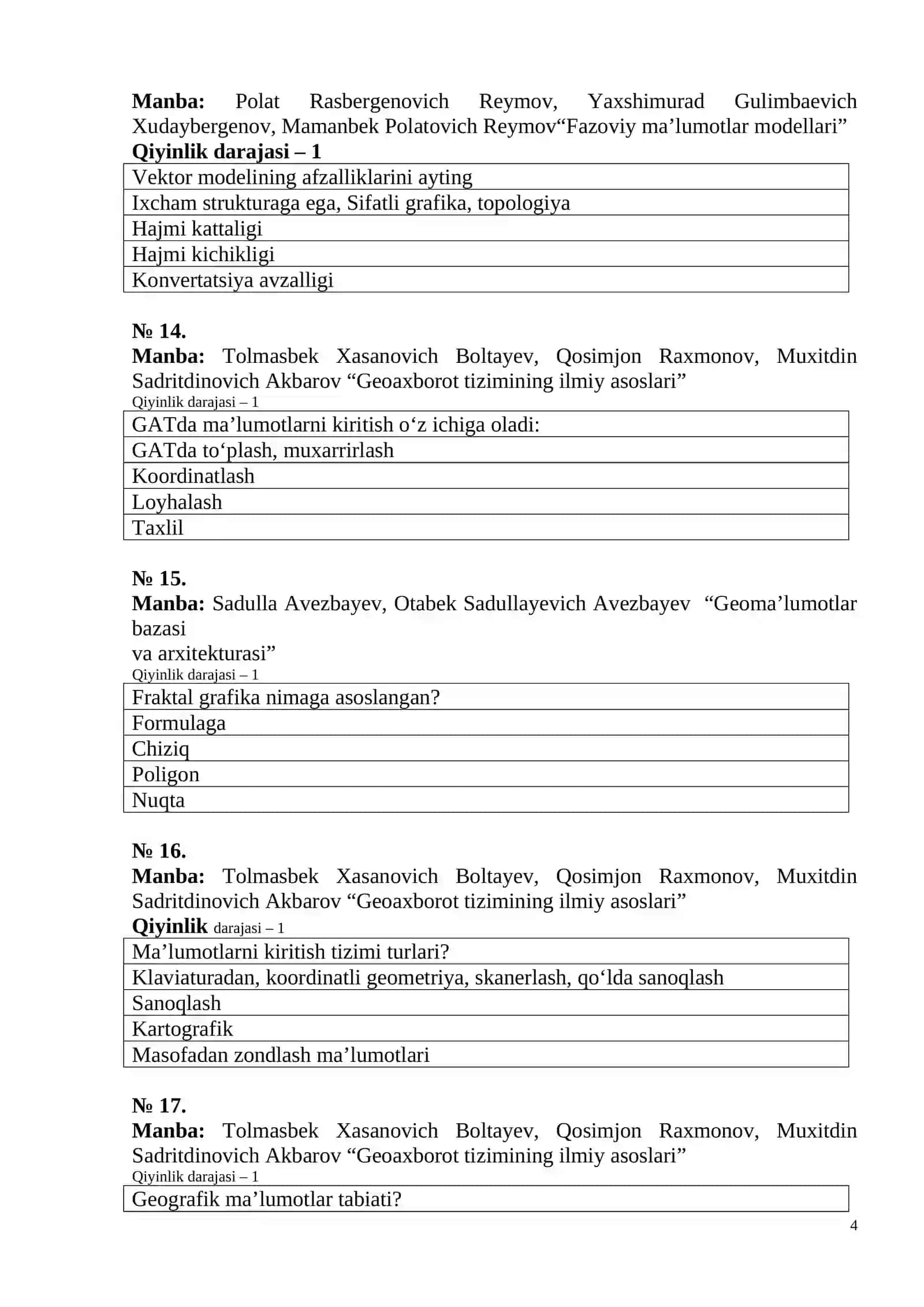 Geoaxborot tizimining ilmiy asoslari 4
