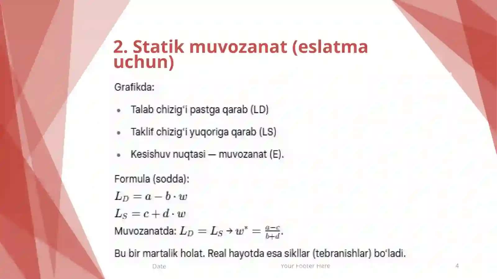 Mehnat bozorida dinamik muvozanat modeli 4