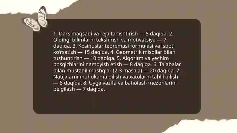 Kosinuslar teoremasi o'qitish metodikasi 4