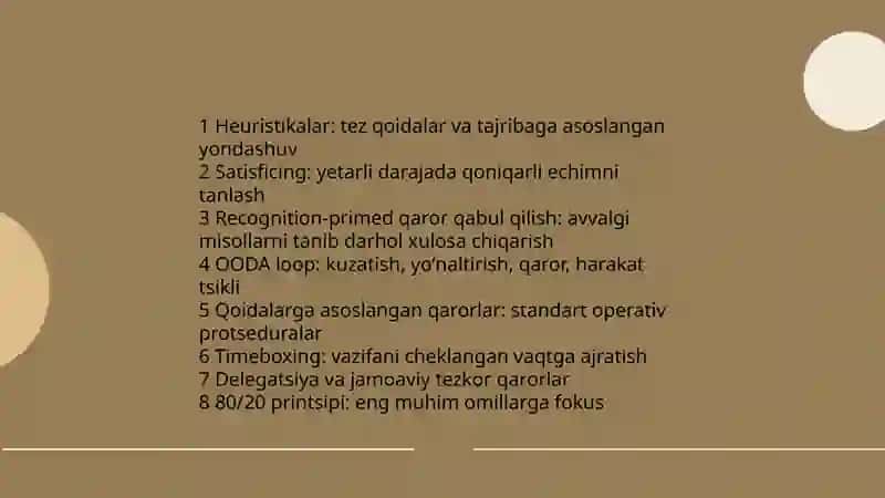 Qisqa muddatli qarorlar qabul qilish 4