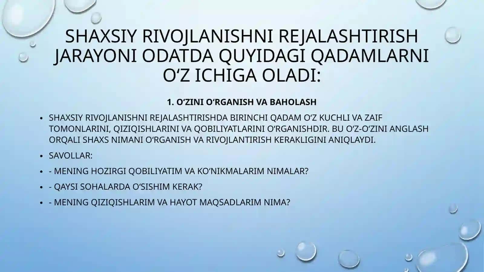 O’zini-o’zi boshqarish va samaradorlik uchun javobgarlik 4