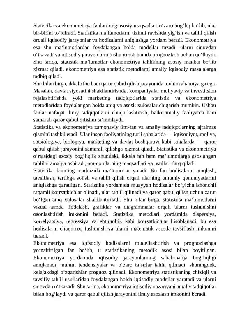 Statistika va ekonometriya 4
