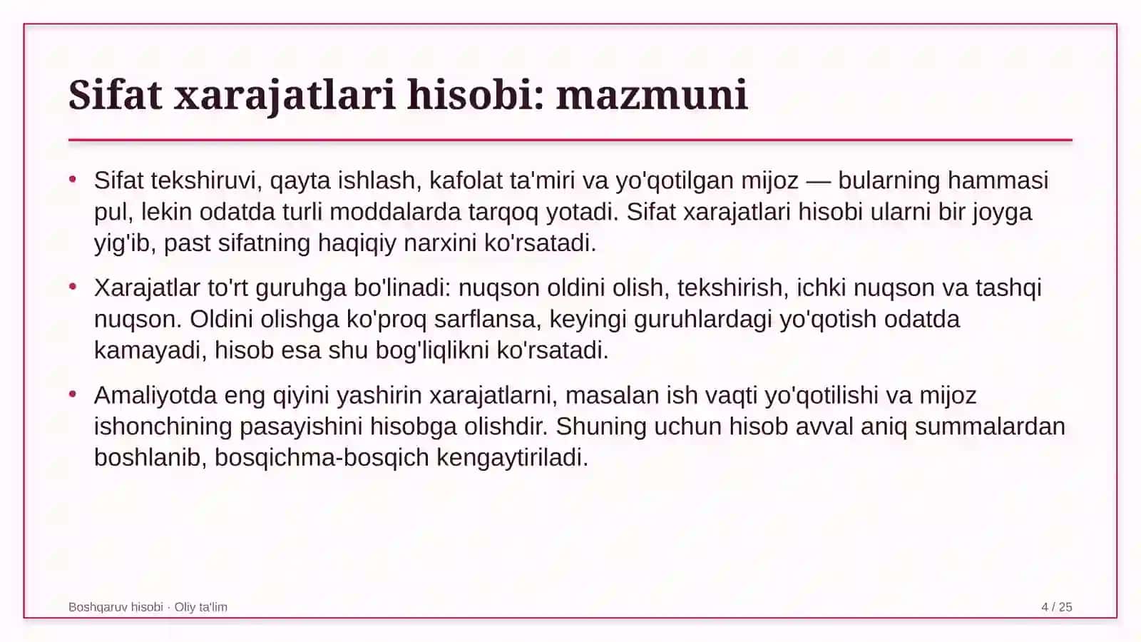 temir beton buyumlari zavodlarida sifat xarajatlarini hisobga olish 2483 4