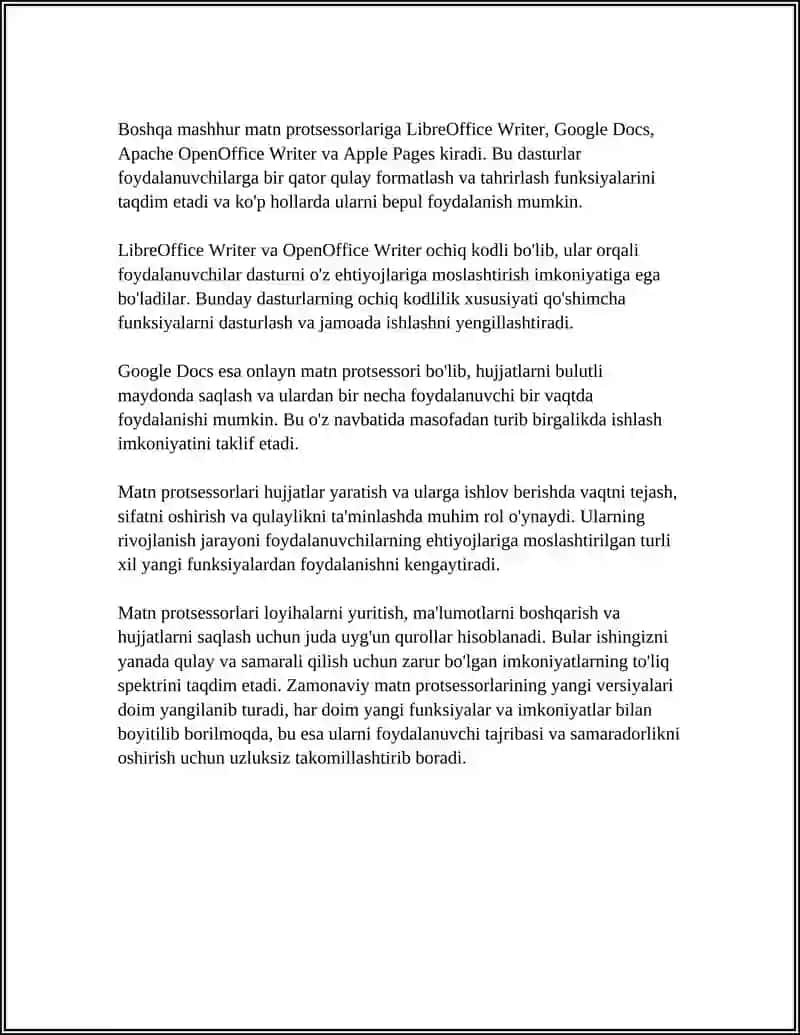 Matn protsessorlari (Text Processors) 4