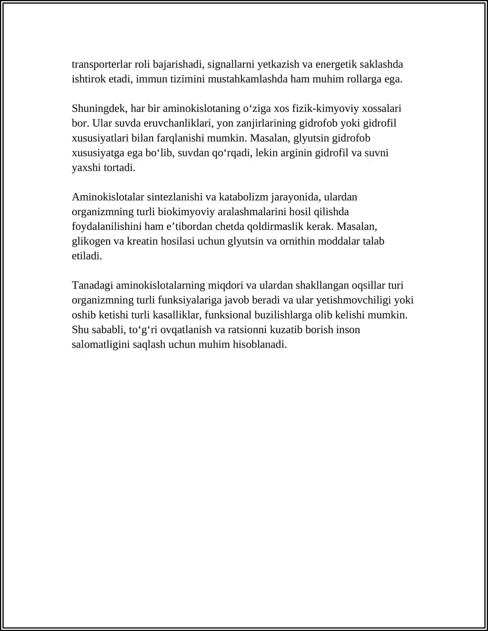 AMINOKISLOTALARNING NOMLANISHI 4