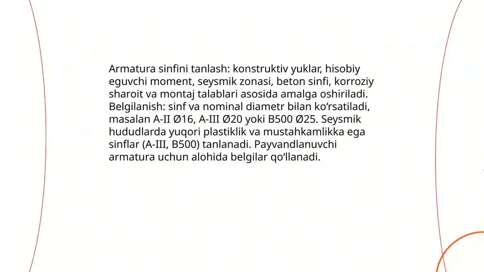 Temirbeton toʻsinning beton va armatura sinflari 4