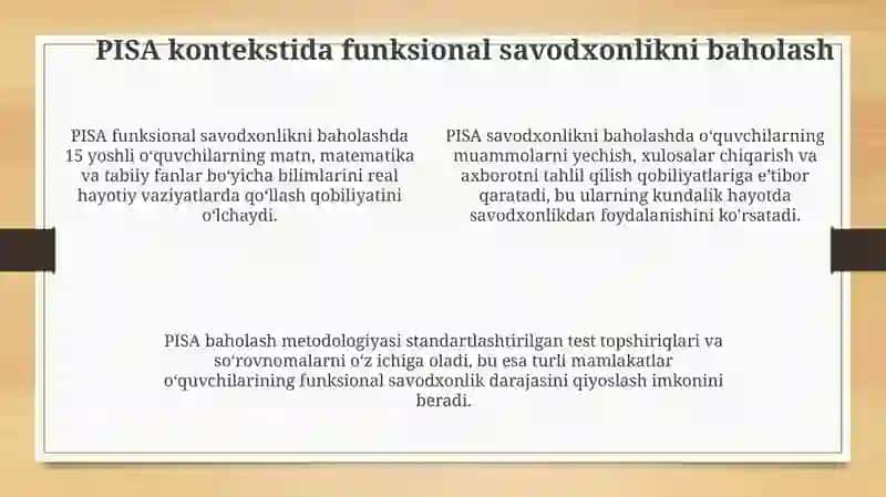 Funktsional savodxonlik tushunchasi va uning PISA kontekstida 4