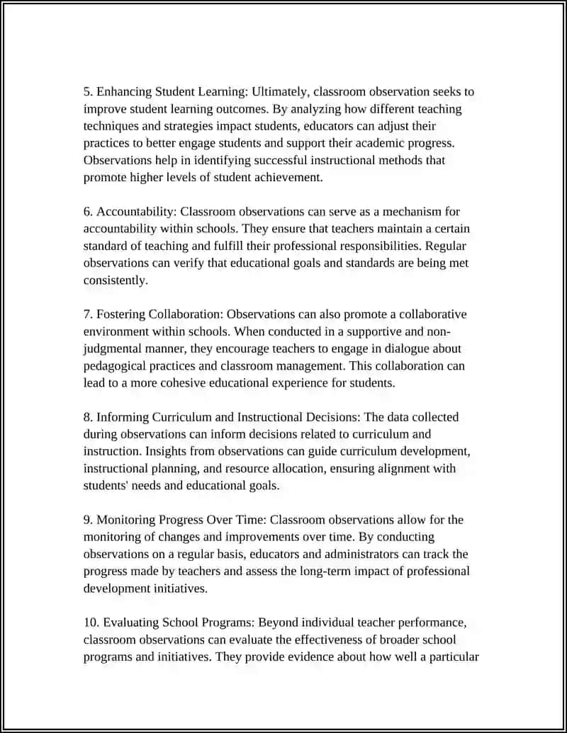 CLASSROOM OBSERVATION AND REFLECTION 4
