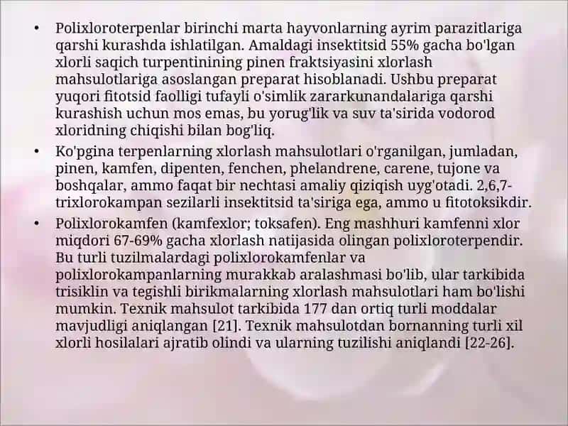 Alisiklik va aromatik galogenli pestitsidlar 4