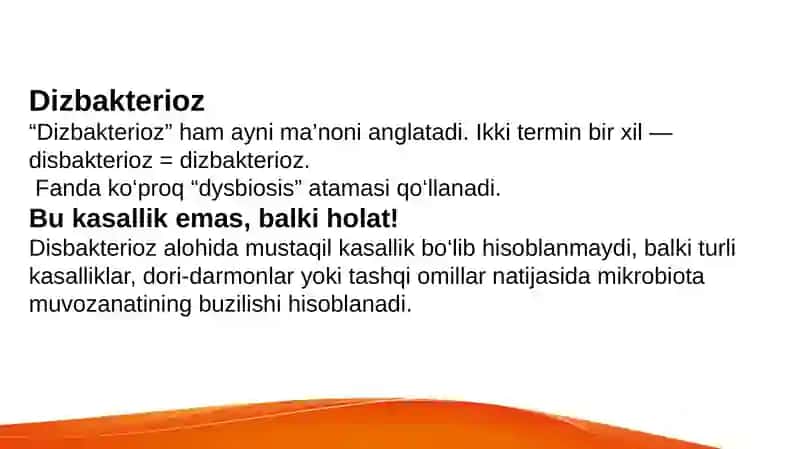 Disbakterioz va disbakteriozning zamonaviy 4
