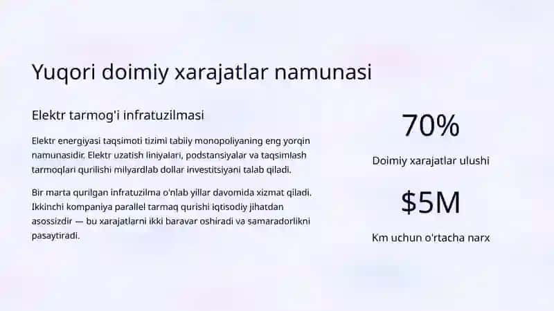 Tabiiy monopoliya sharoitida narx belgilash 4