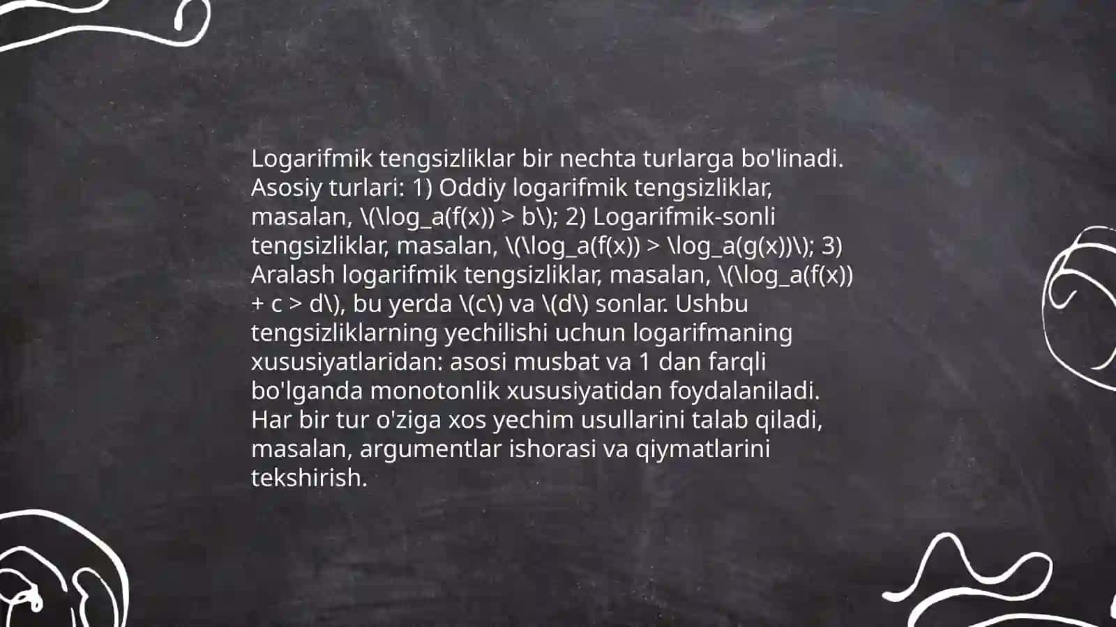 Logorifim tengsizliklar 4