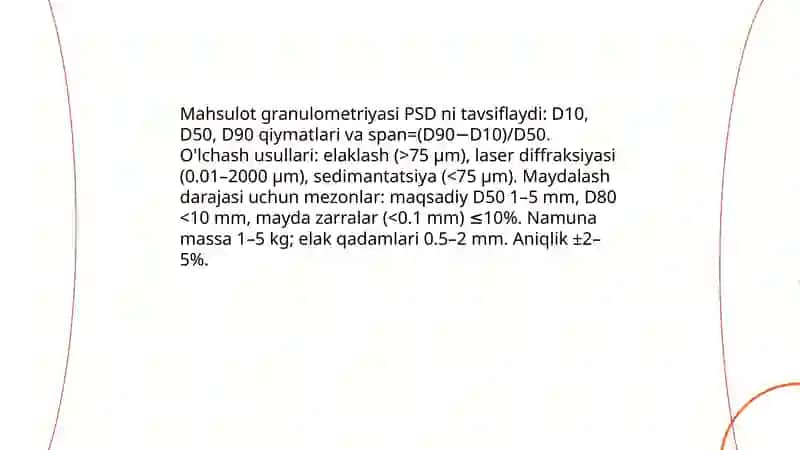 Maydalash darajasi ta'rifi va birliklari 4