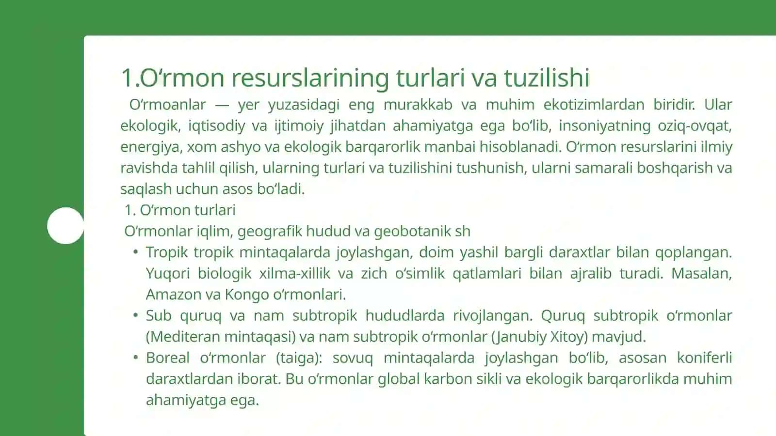 O’rmon resurslari va ularni saqlash 4