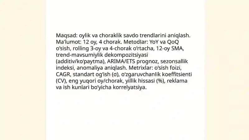 Savdo dinamikasini tahlil qilish 4