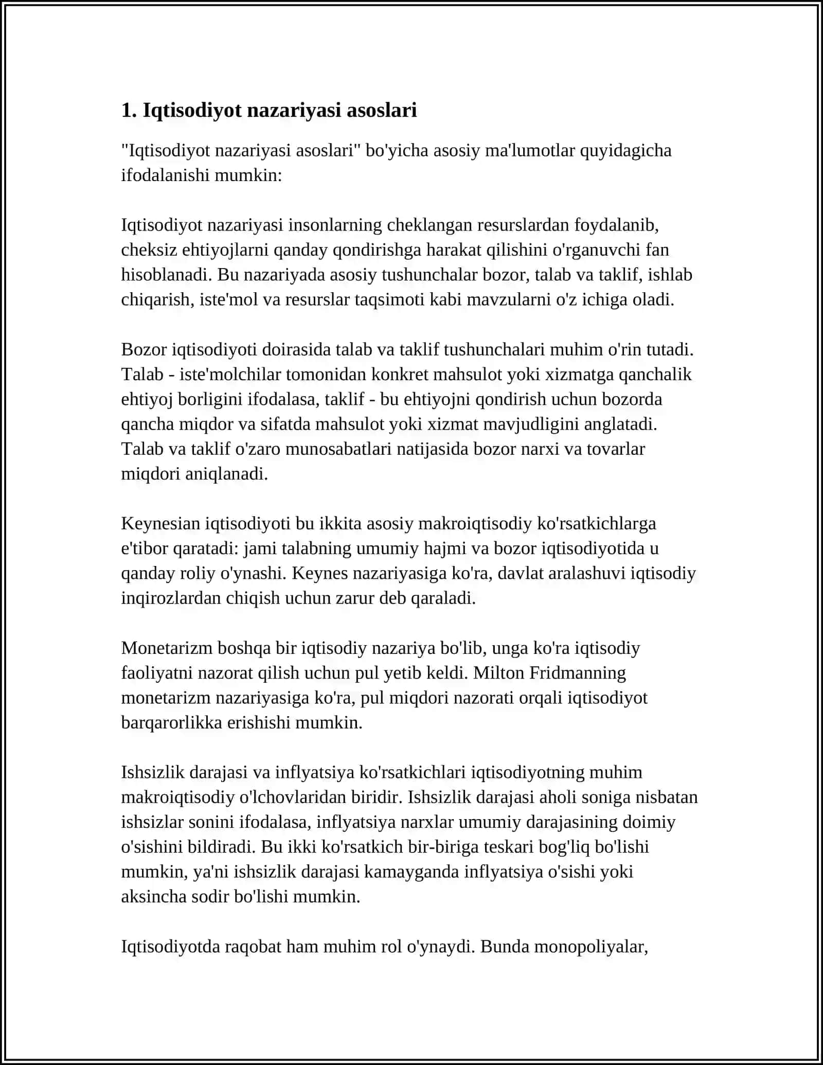 Iqtisodiyot nazariyasi asoslari 4