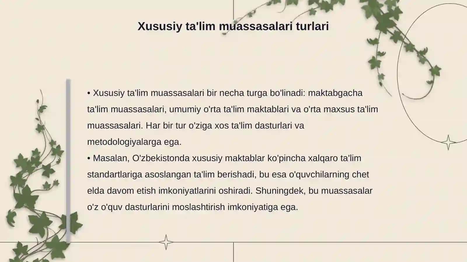 Umumiy oʻrta ta'lim xususiy sektorning oʻrni va ahamiyati 4