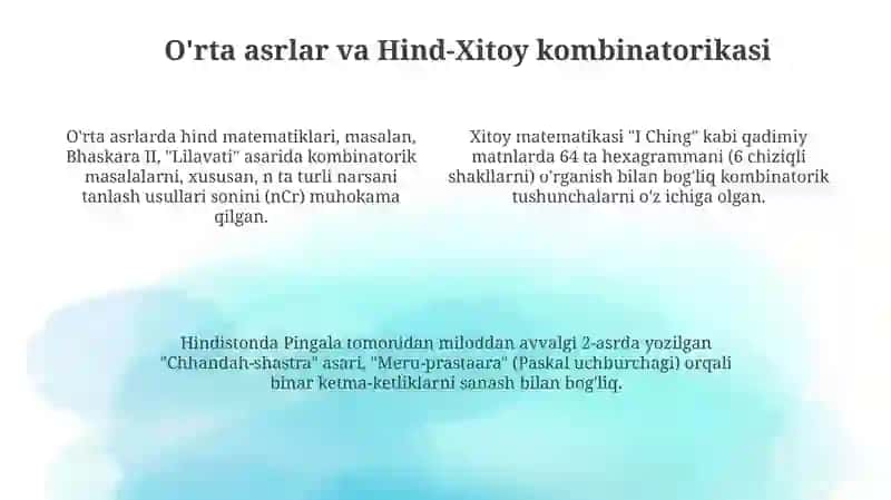 Kombinatorika fanining tarixi 4