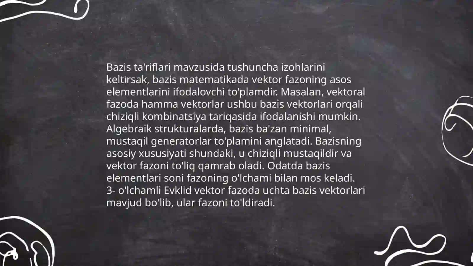 Ortogonal Toʻldirivchi Fazolar 4