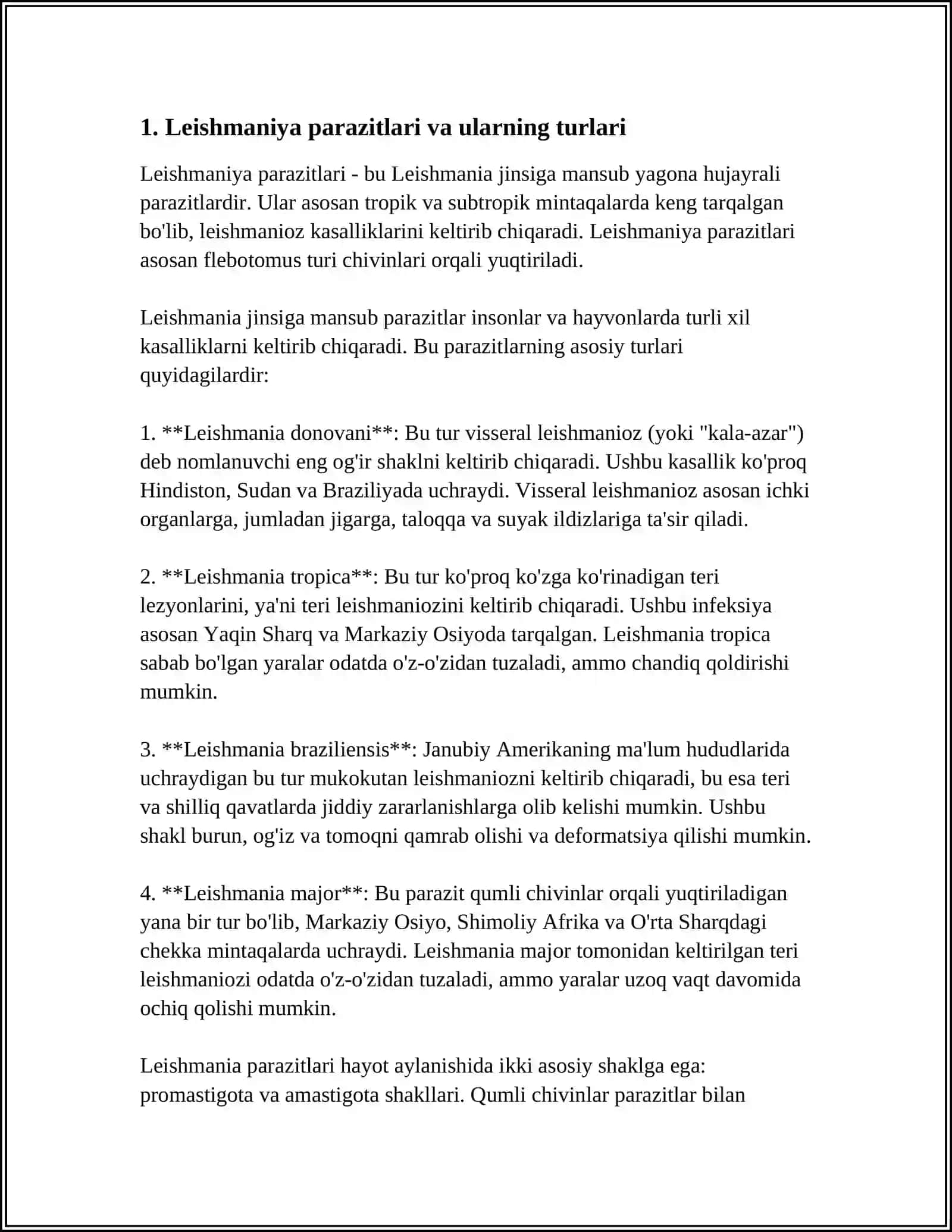 LESHMANIYOZ TERI VA VISSERAL SHAKLI 4