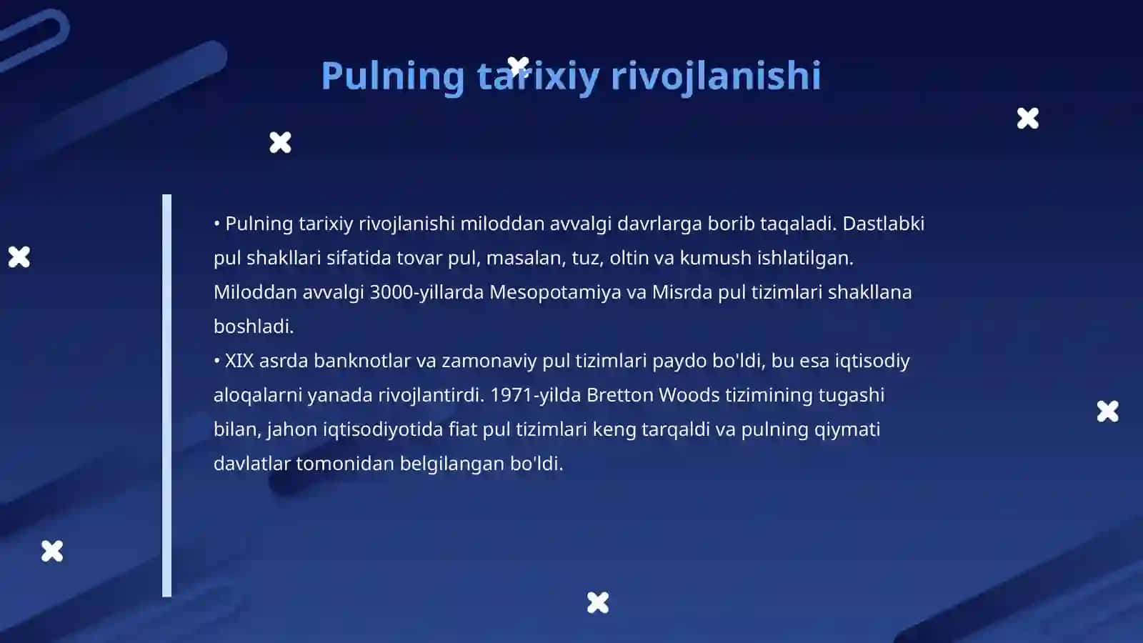 Pulning umumiy ekvivalenti sifatida 4