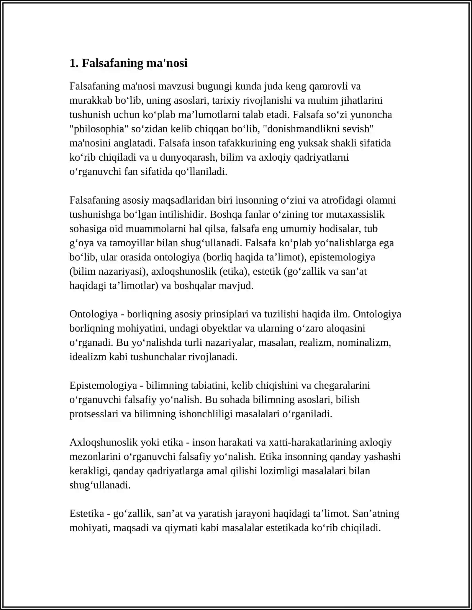 FALSAFA TUSHUNCHASI 4